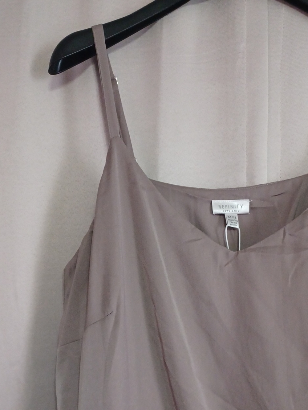 Refinity Taupe Slip Midi Dress Twist Front Detail Boho Chic NWT Plus Size 18 - Picture 4 of 14